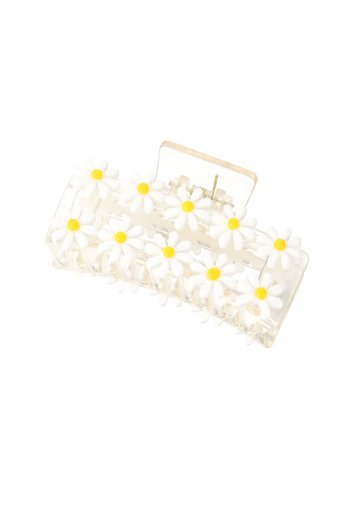 Fermaglio per capelli basico con fiori bianchi 