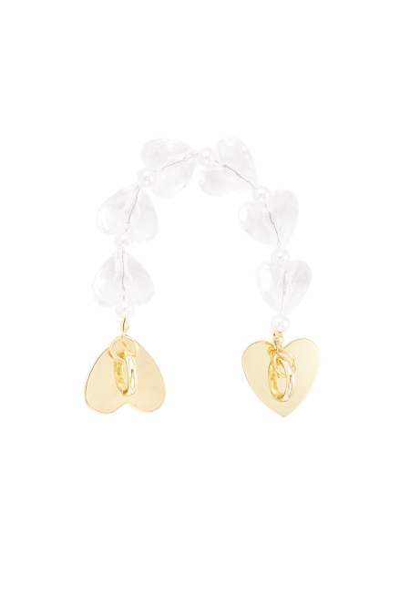 Short telephone cord with hearts - transparent