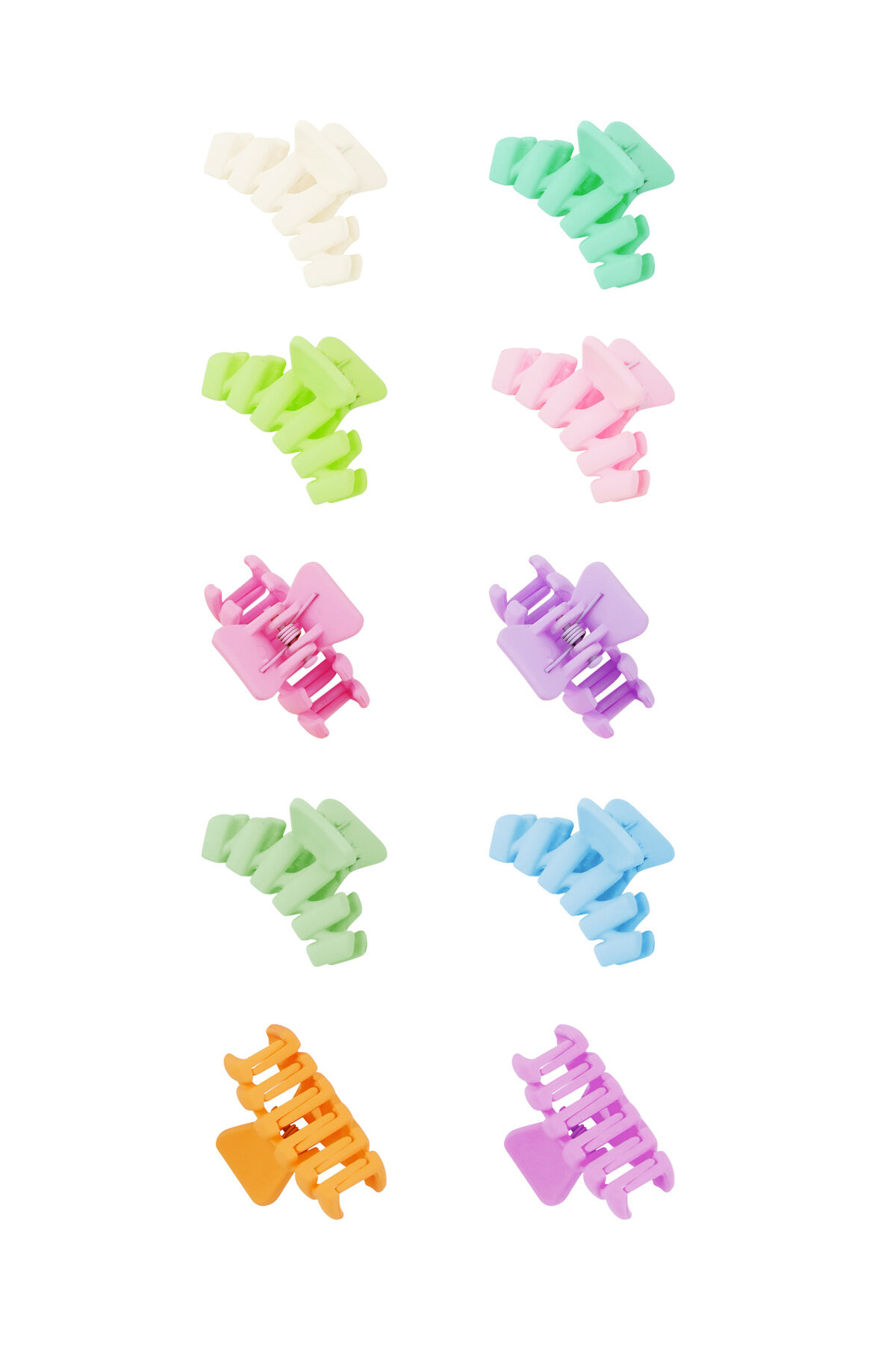 Set di fermagli per capelli estivi a zigzag - multi chiaro