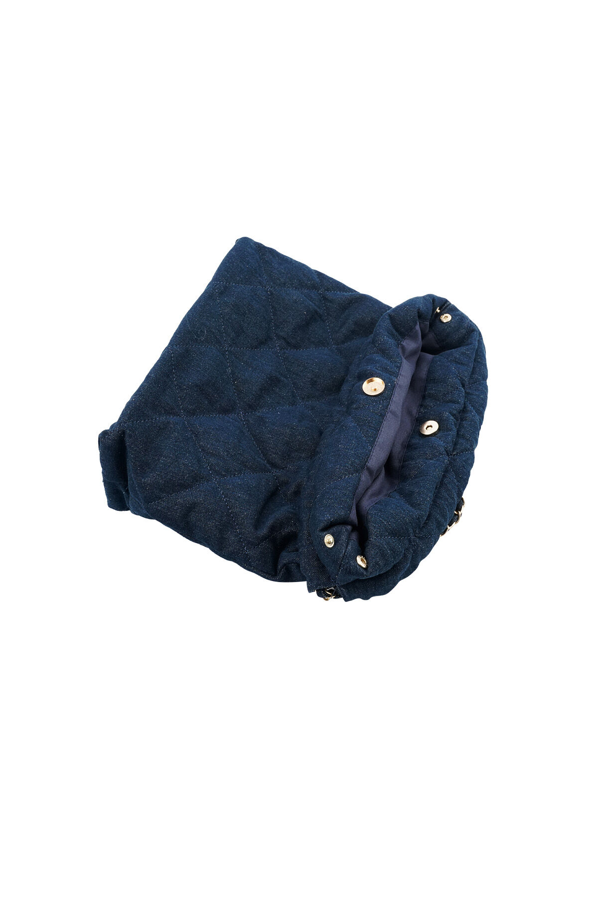 Denim bag with stitched motif and chain h5 Picture7
