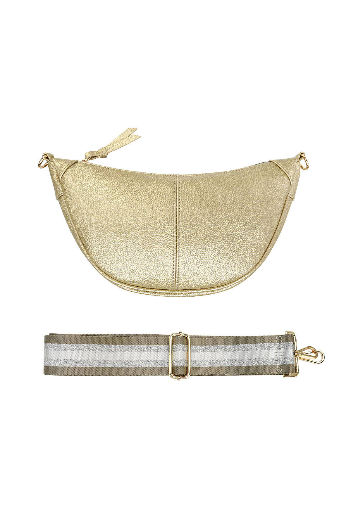 Beuteltasche Mit Fröhlichem Riemen – Goldfarbe - Goldfarbefarbe Bild5
