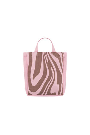 Small canvas bag zebra - pink brown h5