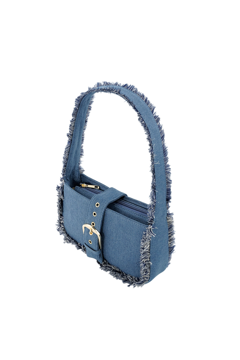 Borsa In Denim Con Frange Immagine4