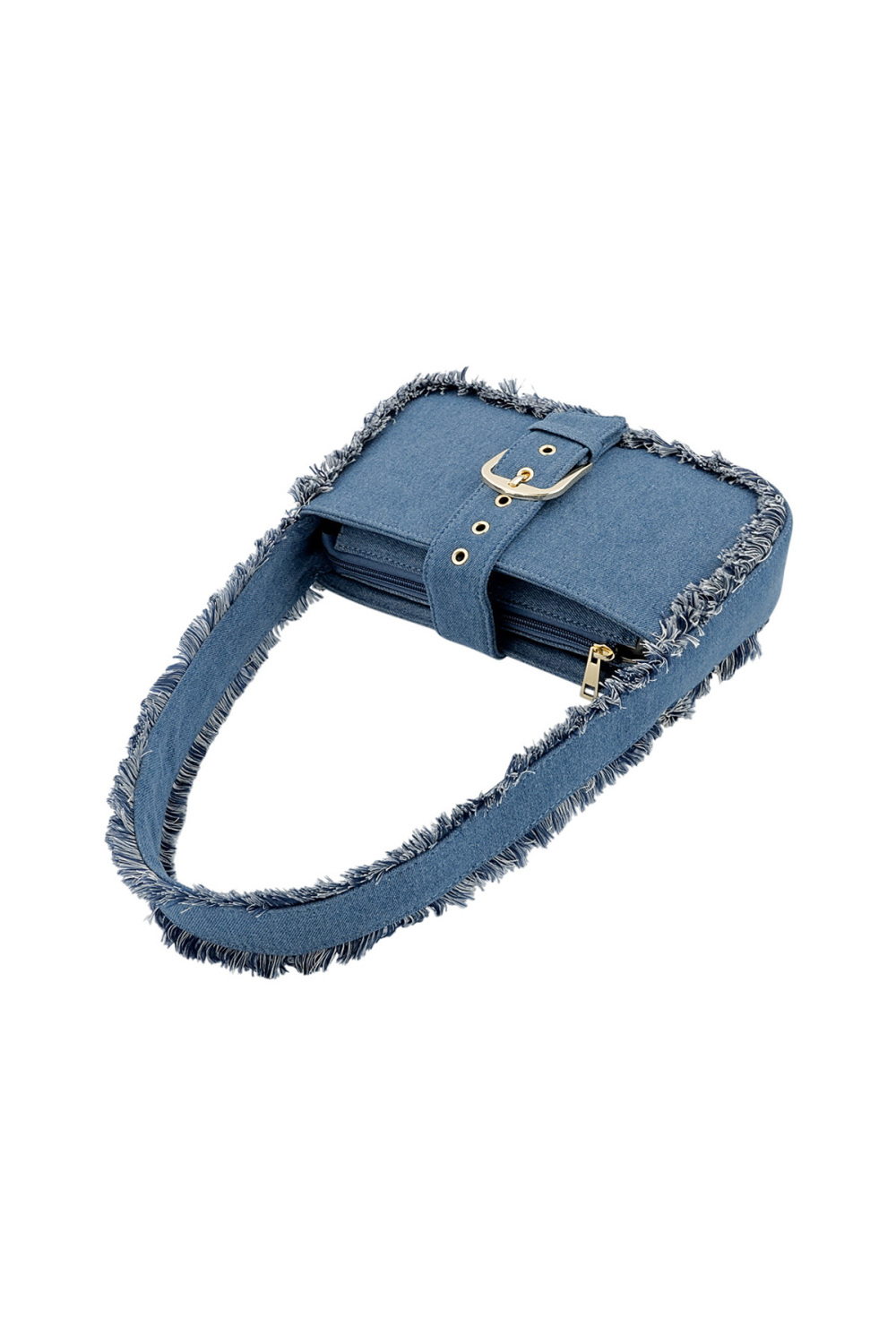 Borsa In Denim Con Frange Immagine5