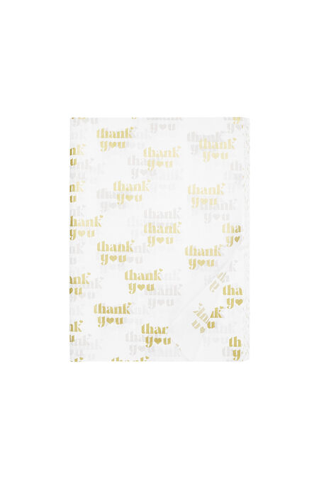 Kleines Seidenpapier „Thank You“ (100 Stück) – Weiß