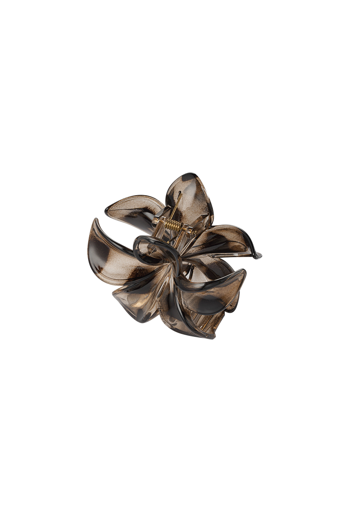 Pinza para el pelo con forma de flor hawaiana, color marrón h5 Imagen4