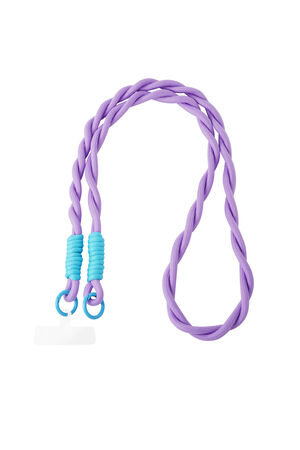 Long telephone cord twisted - purple and blue h5