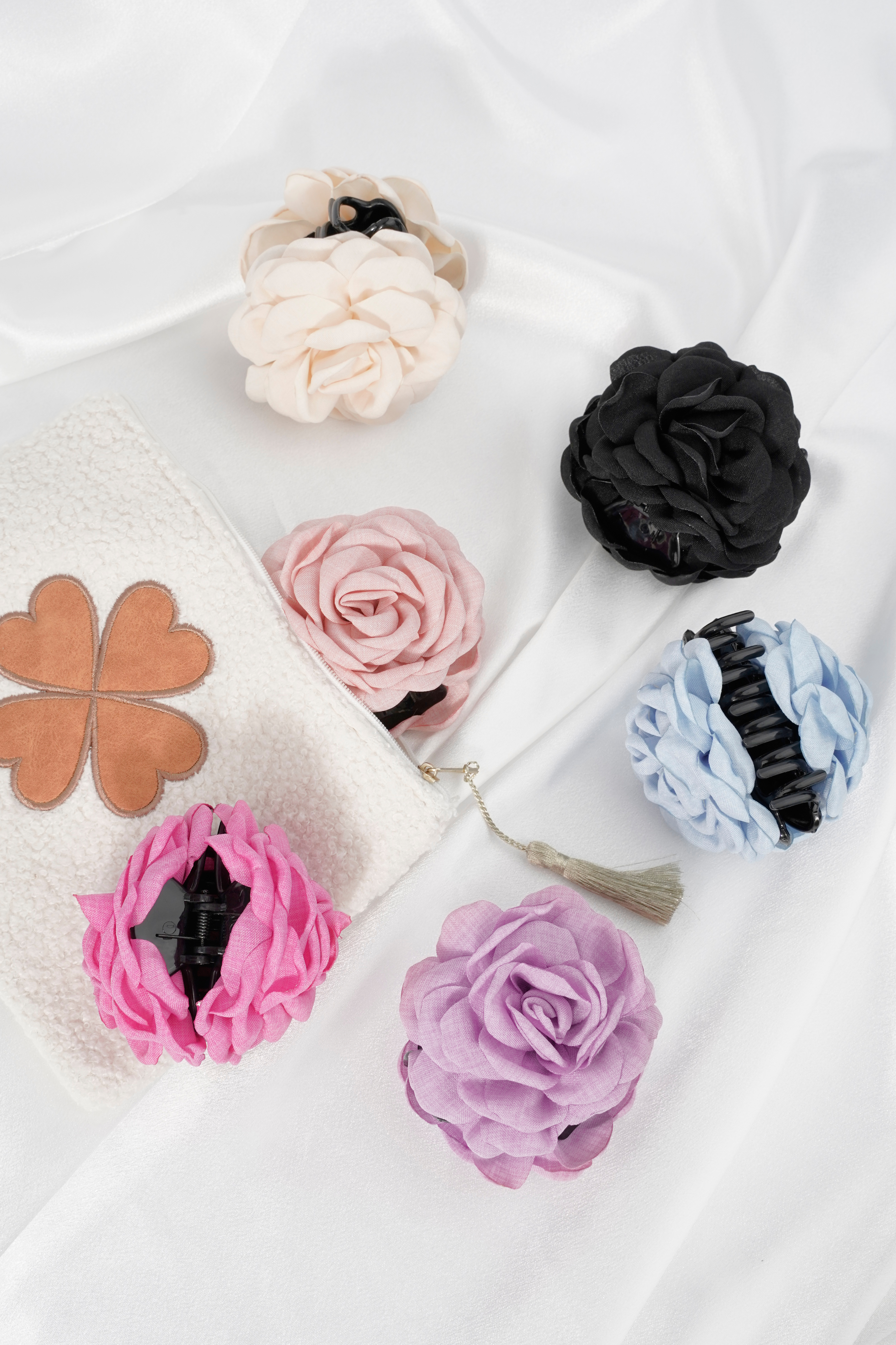 Fermaglio per capelli a forma di rosa h5Immagine2