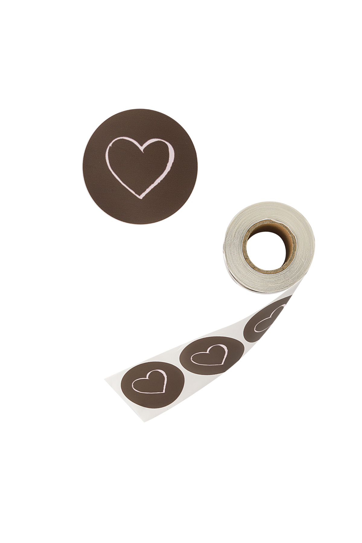 Autocollants coeur - Marron 