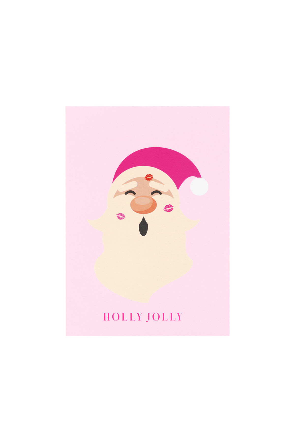 Christmas card santa kiss 