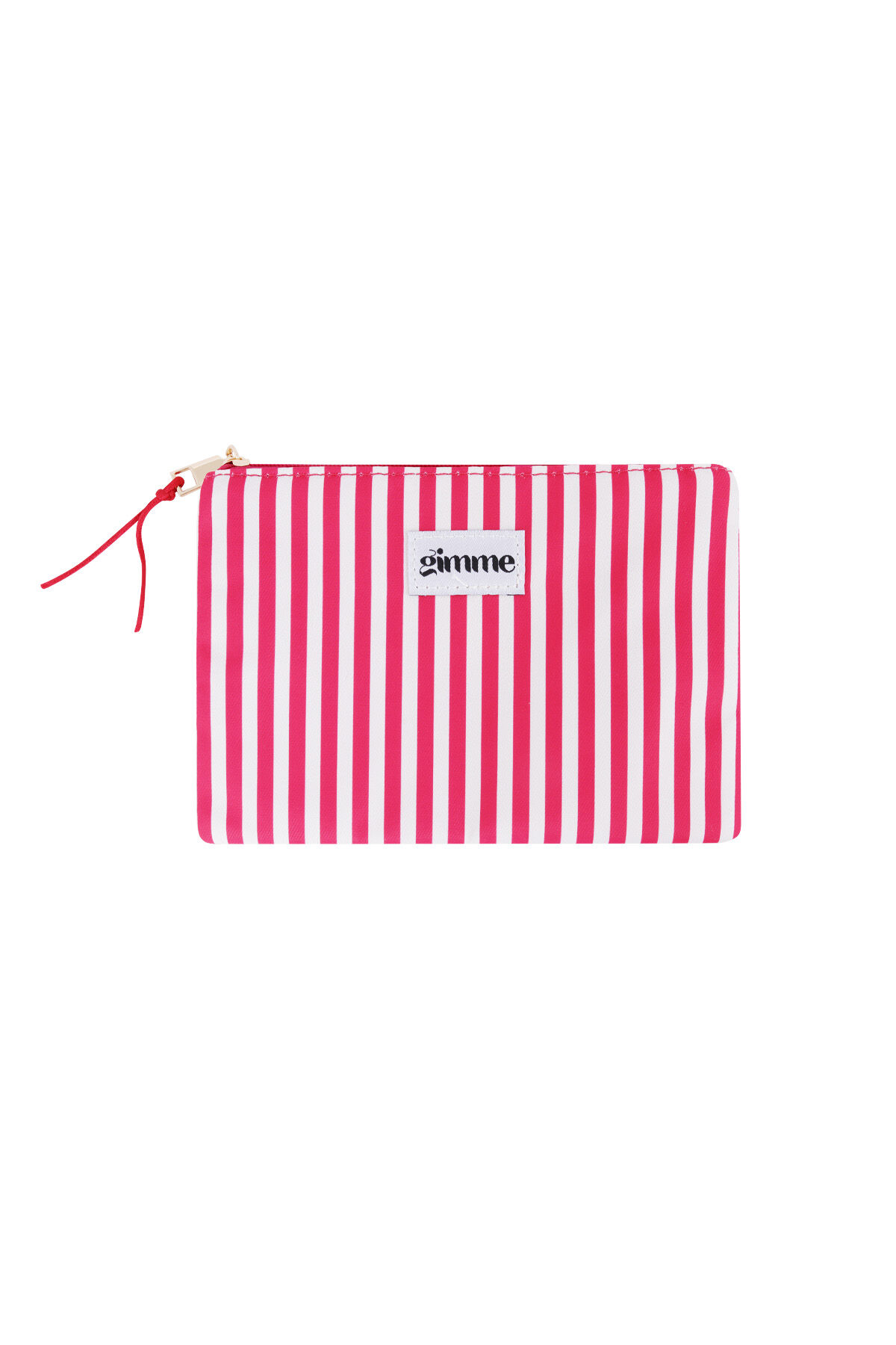Borsa da toilette piatta a righe sottili 