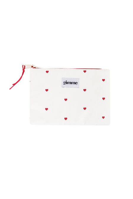 Flat toiletry bag hearts 2