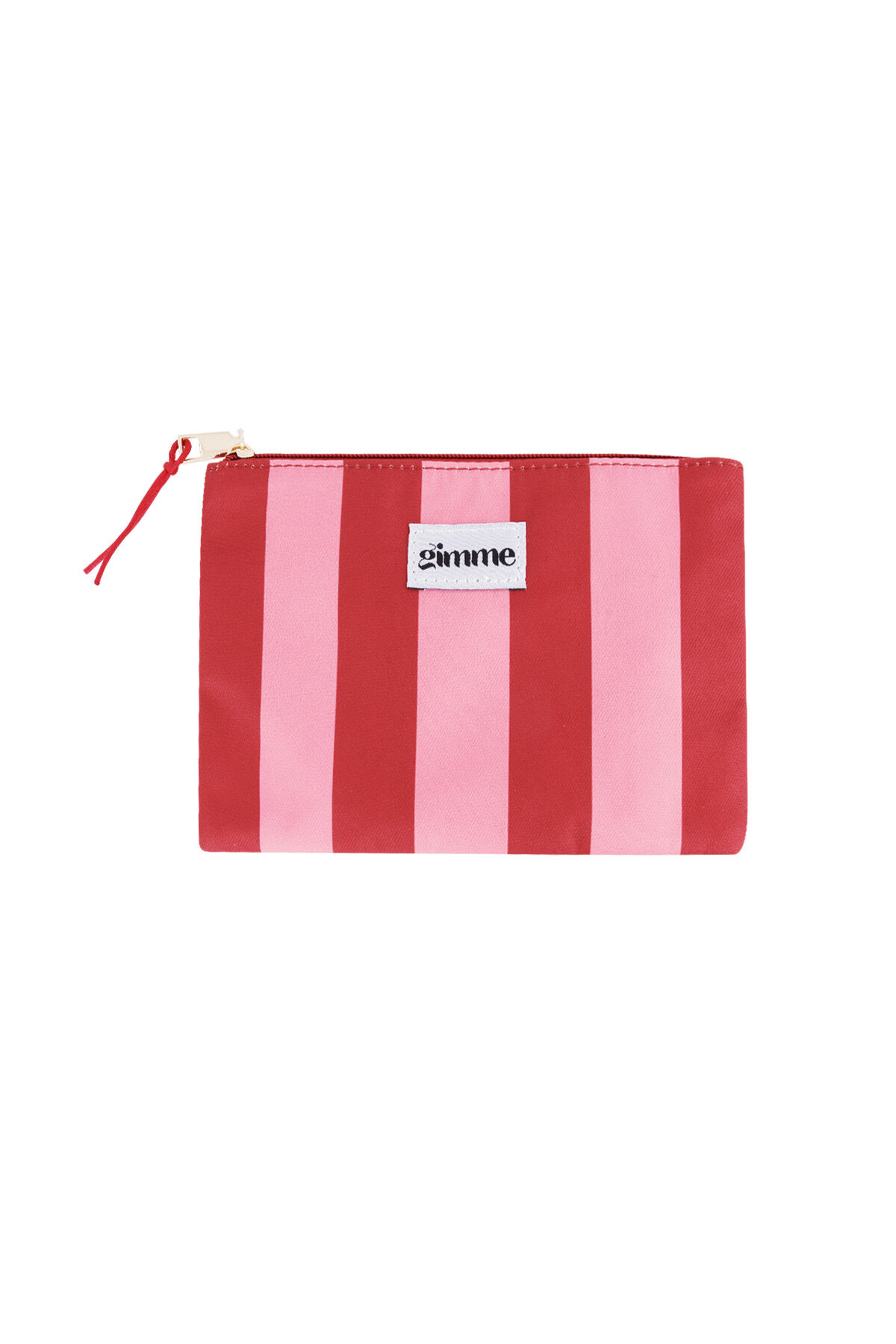 Borsa da toilette piatta a righe spesse - Rosa rosso 2