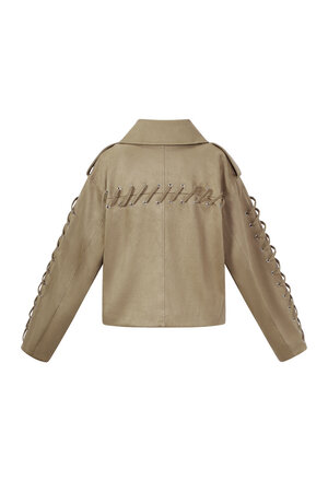 Woven Polyester Fiber Women's Jacket Street Style Tie-up h5 Picture3