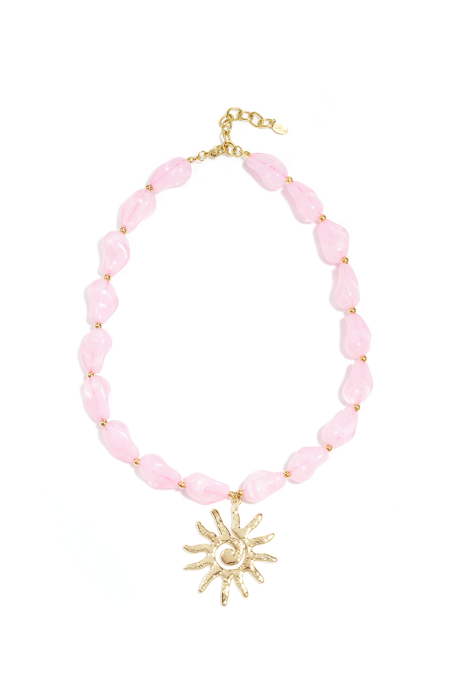 Bead necklace with sun charm