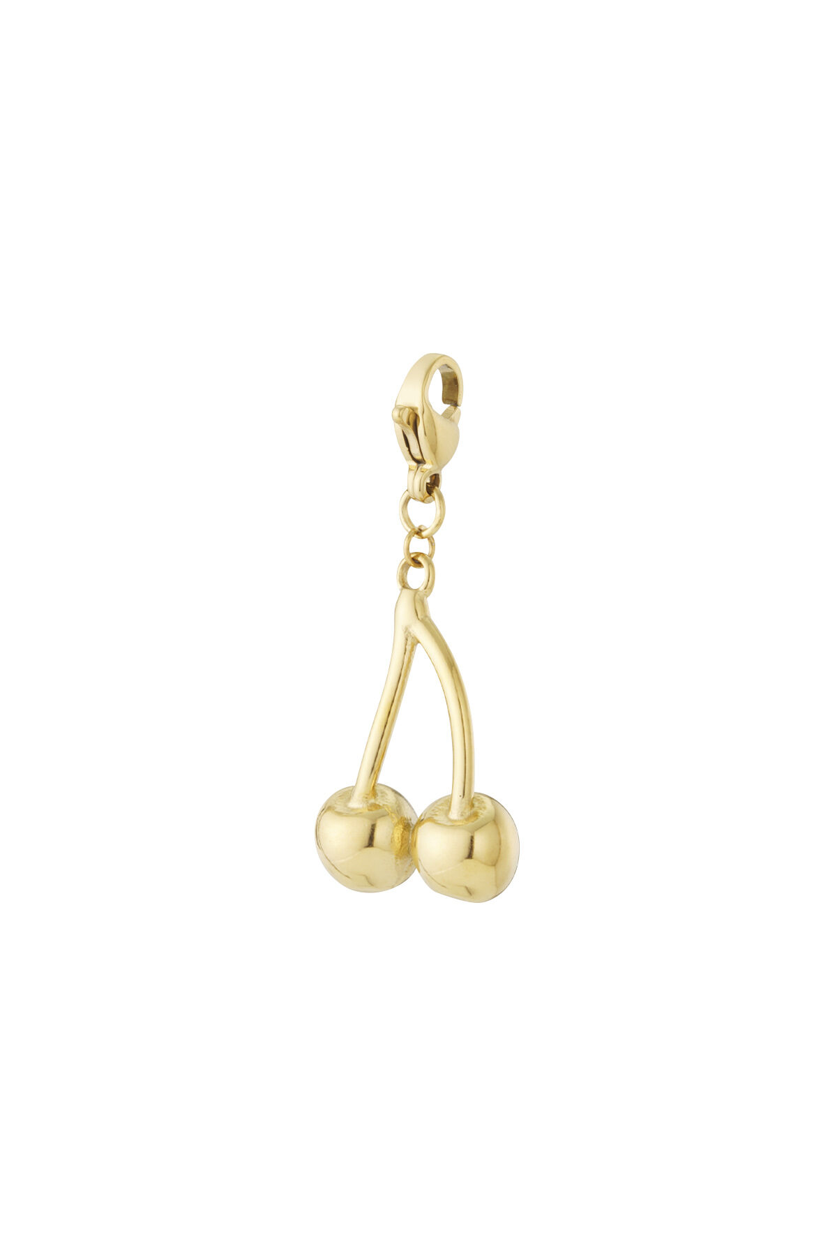 Golden cherry jewelry charm