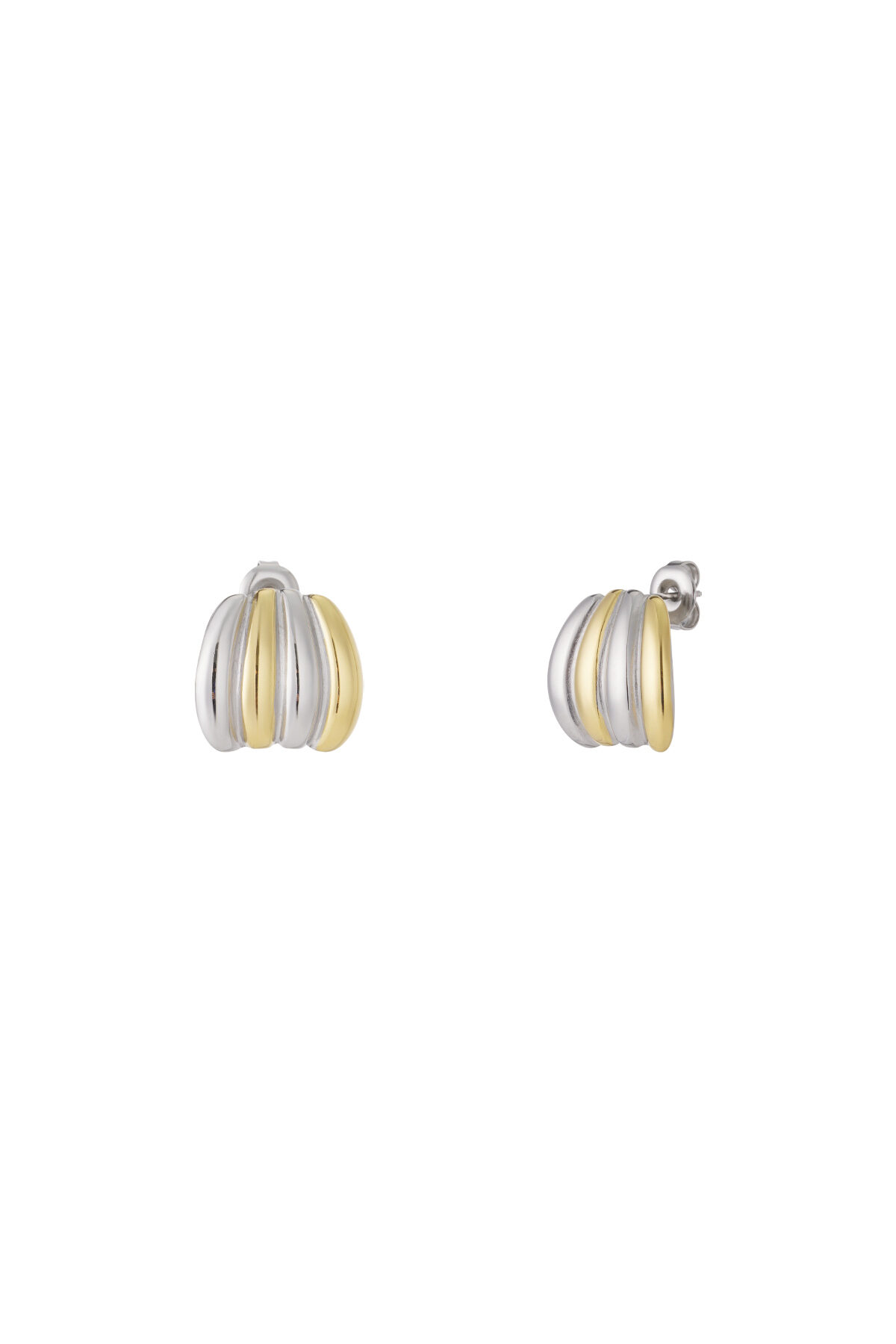 Silver Golden Fusion Earrings 2