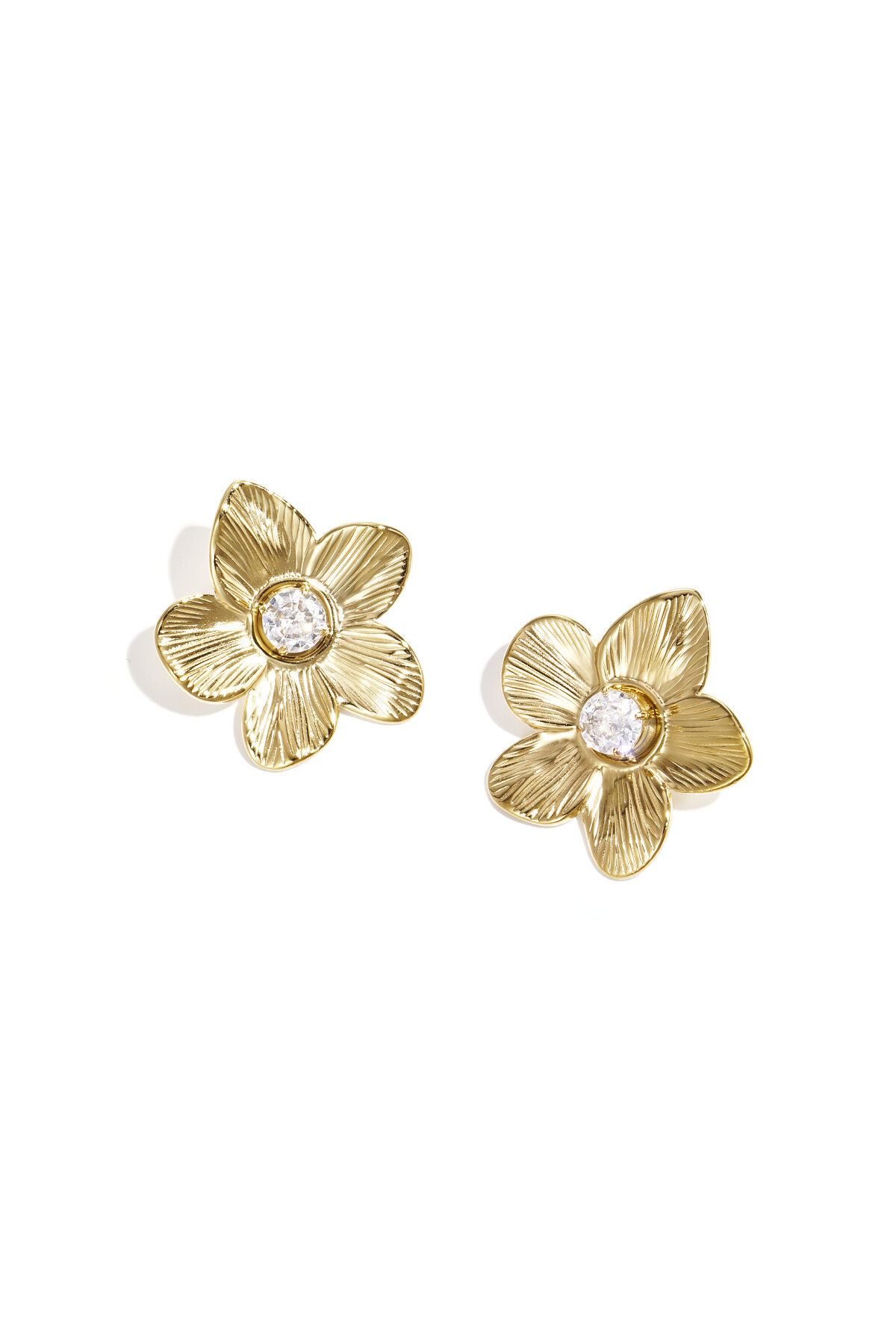 Orecchini a bottone in acciaio inossidabile con fiore, casual, semplici, da donna h5