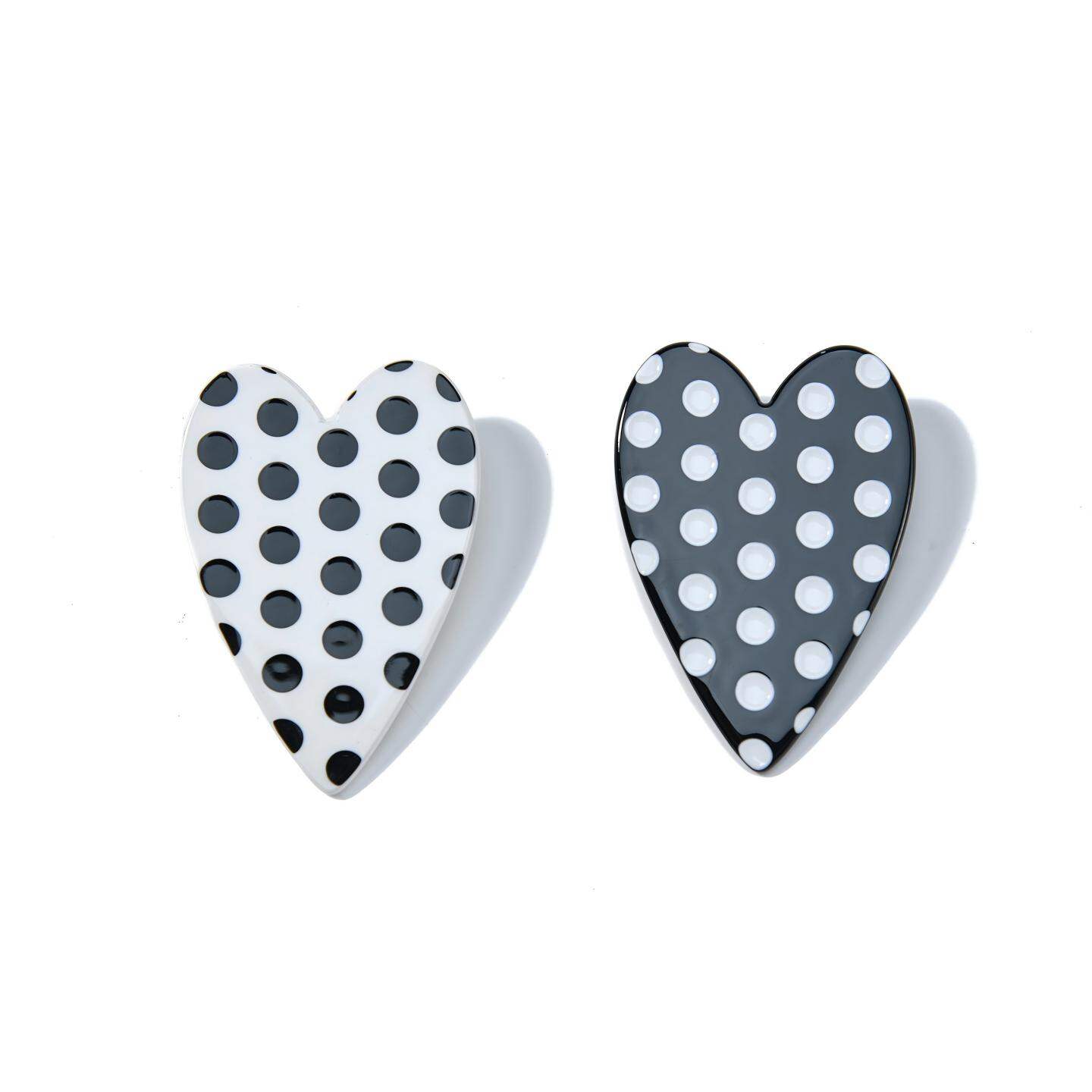 Classic Heart Polka Dots Acetate Women's Hair Clips