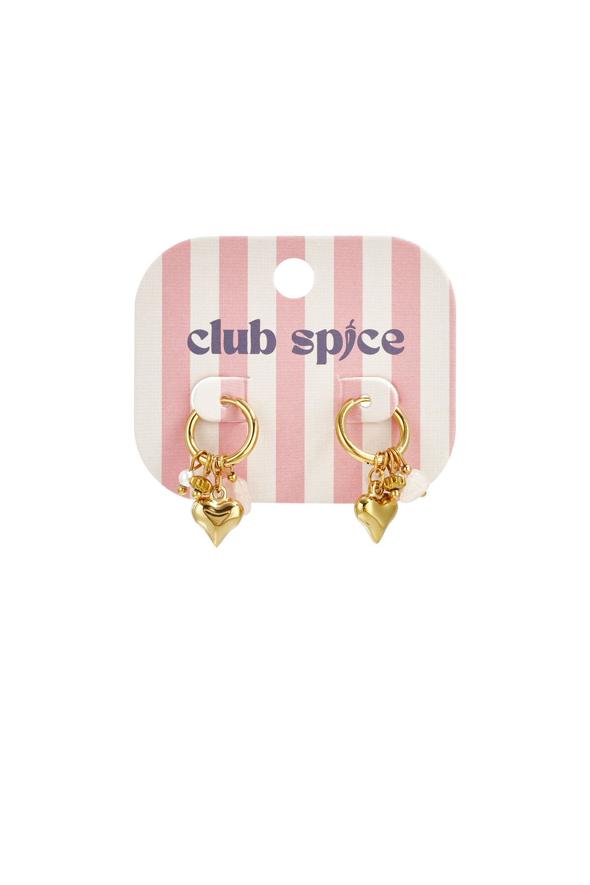 Earrings with heart and bead pendants h5 Picture3