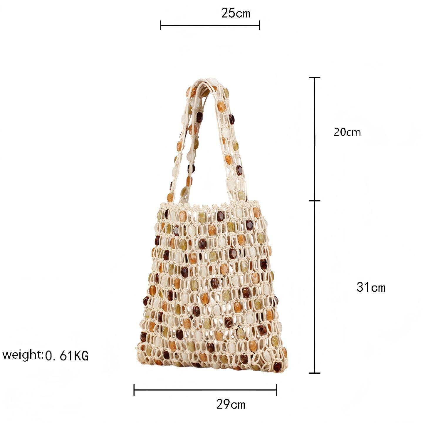 Designable Vacation Beads Cotton Women's Beach Bags h5 Picture5