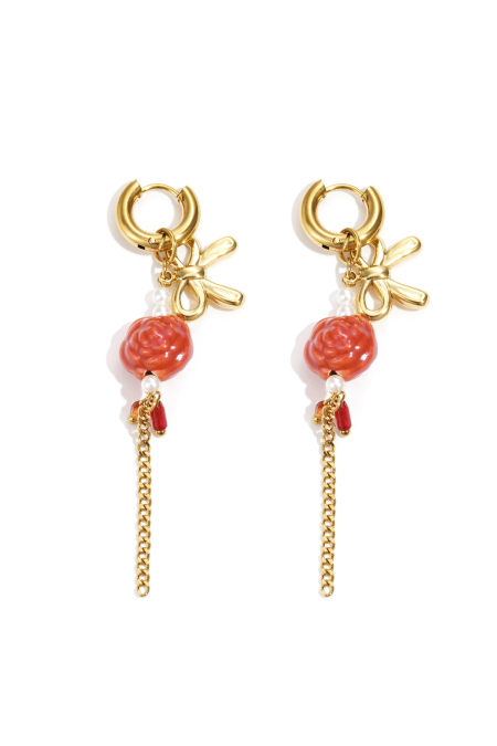 Edelstahl Tropfen Ohrringe Blume Casual Täglich Einfache Serie frauen schmuck