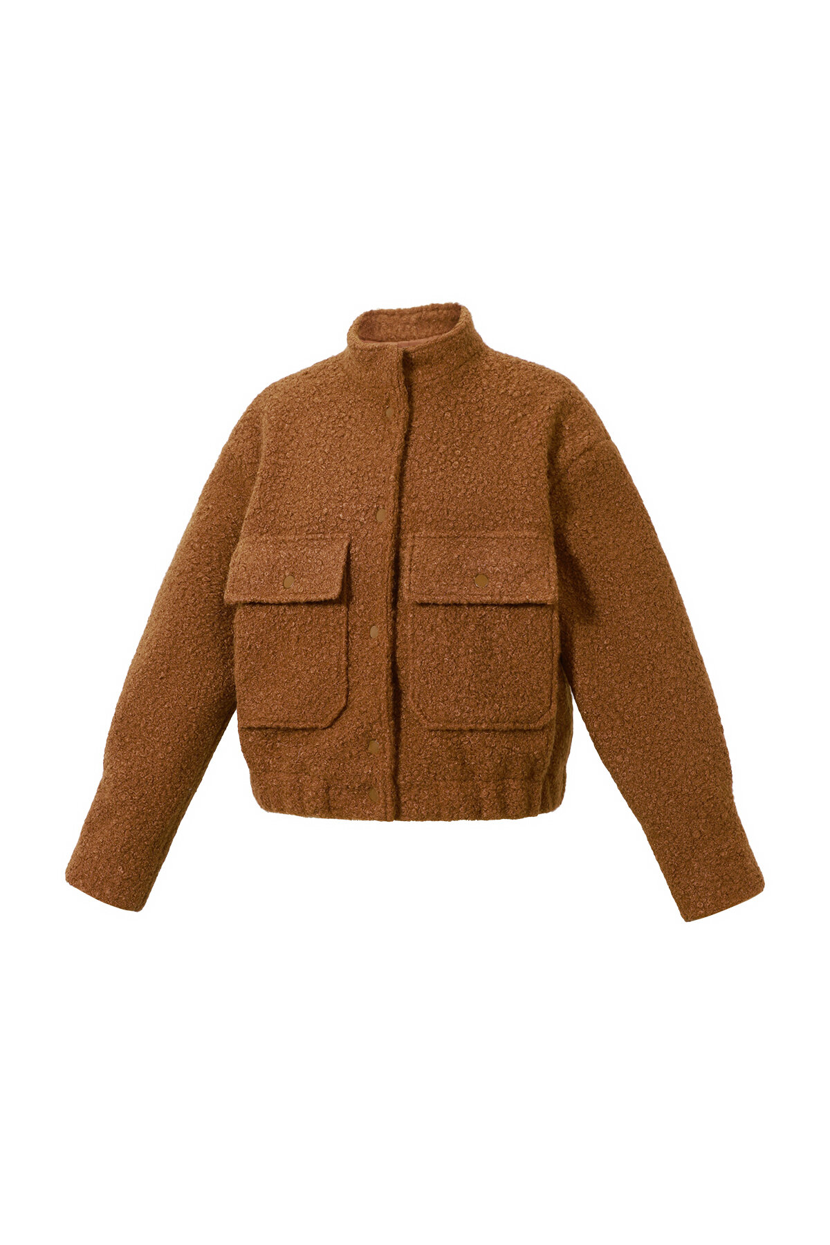 Geweven Polyestervezel Vrouwen Jas Casual Solide Kleur Herfst/Winter h5Afbeelding2