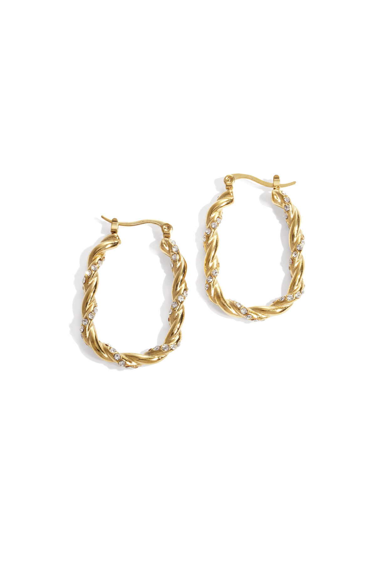 Boucles d'oreilles créoles torsadées scintillantes 2