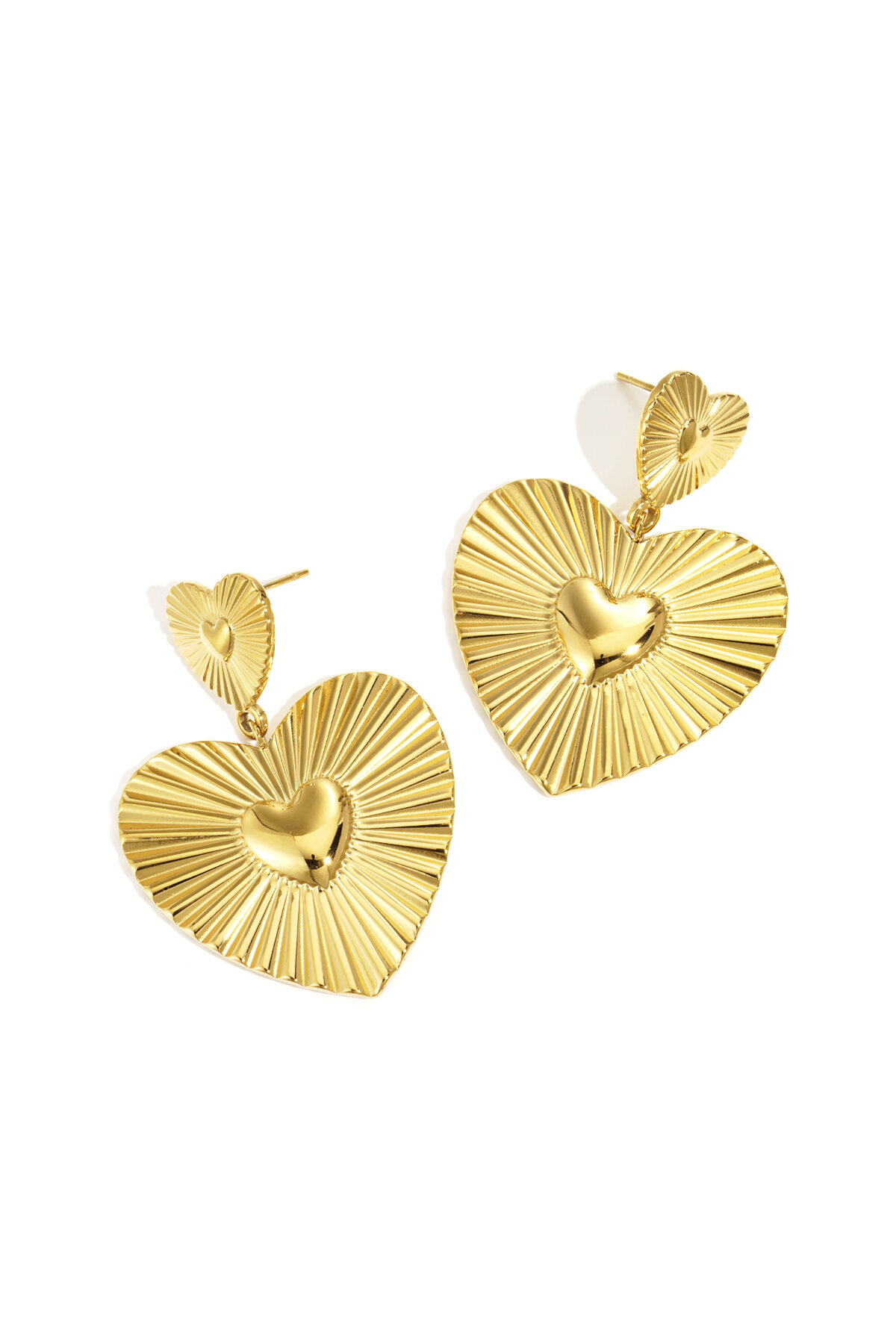 Orecchini pendenti in acciaio inossidabile a forma di cuore, casual, quotidiani, semplici, da donna 2
