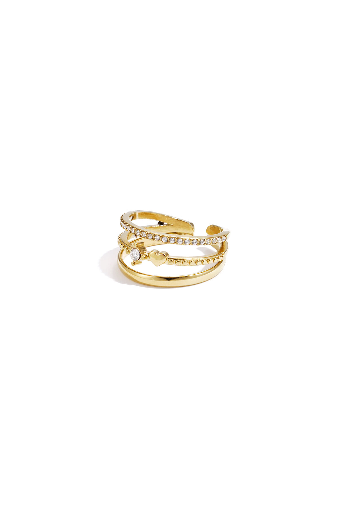 Anello a 3 strati con pietre h5 