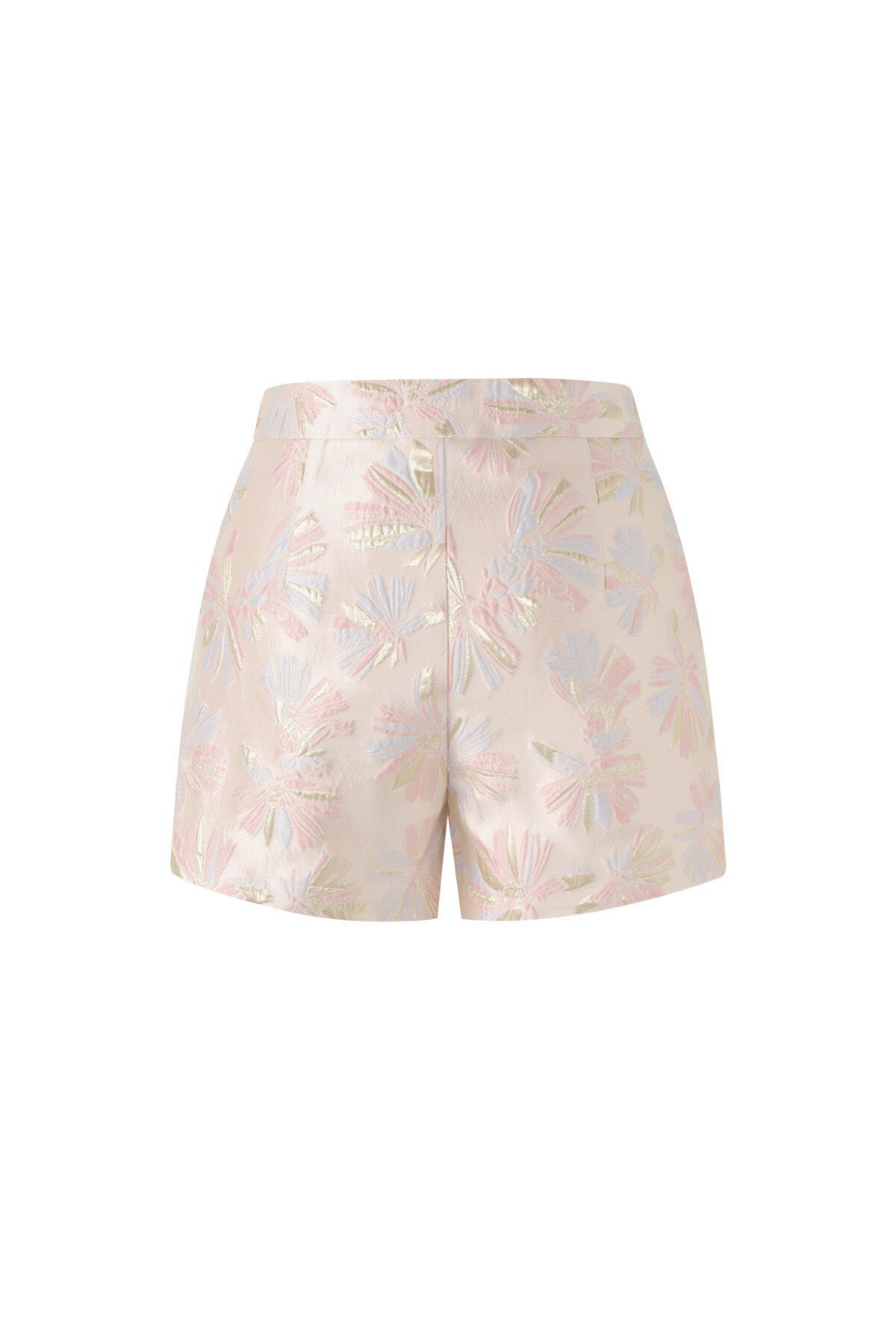 Shorts da Donna in Fibra di Poliestere Tessuta Stampa Floreale Elegante h5Immagine3