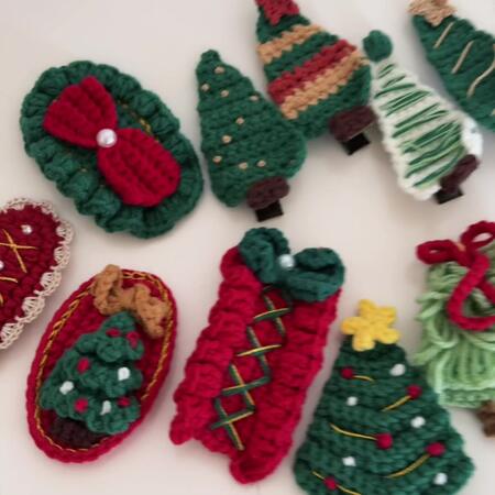 1 Piece Romantic Series Cute Christmas Fabric Women's Hair Clips