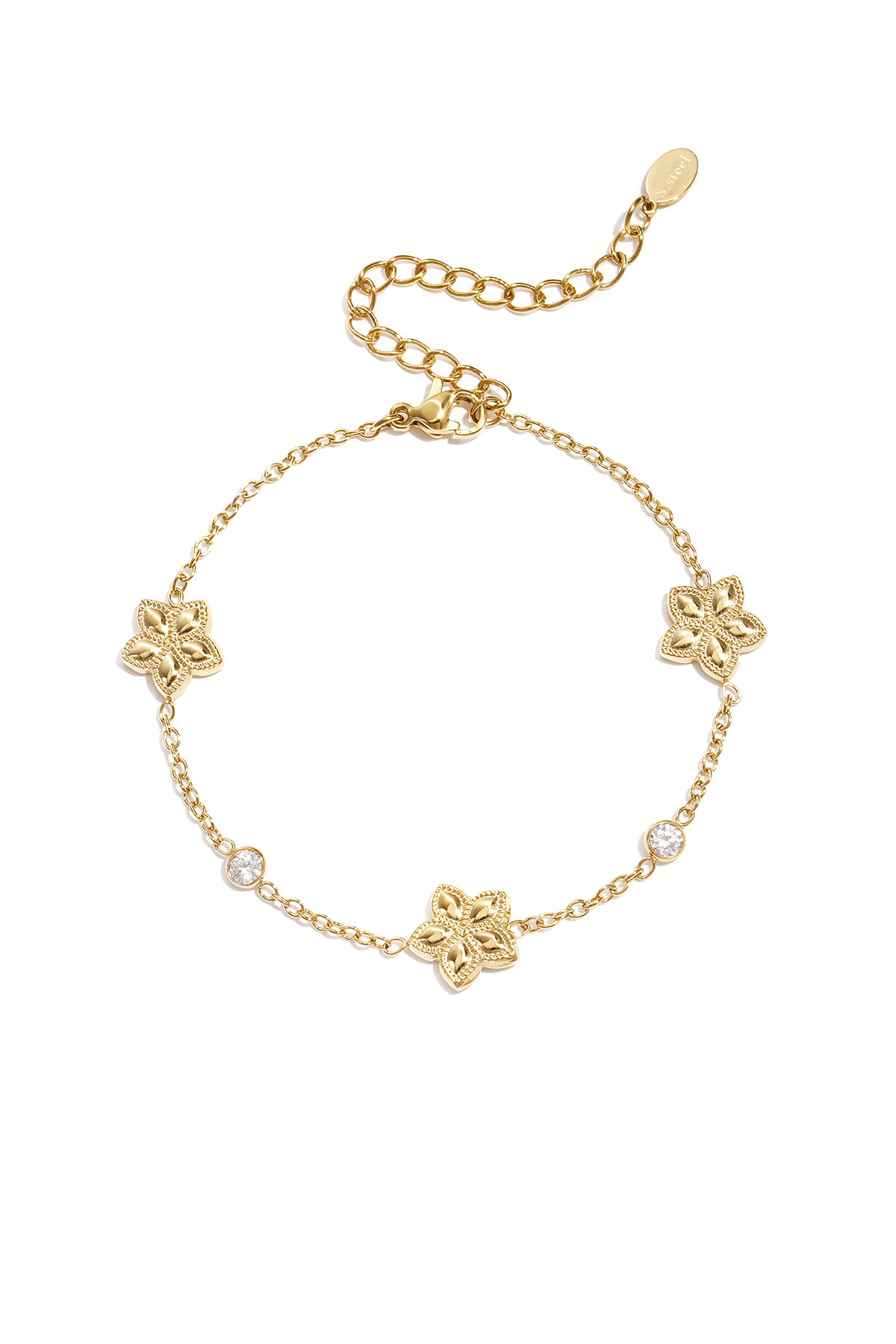 Stainless Steel Charm Bracelets Flower Simple Daily Simple Series Women's jewelry