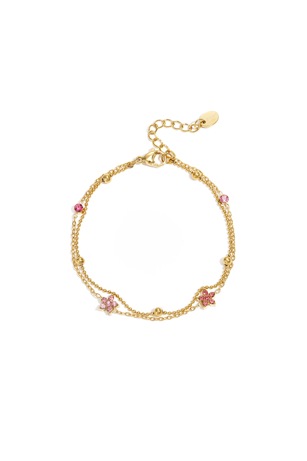 Bracelet with colored stones and flowers 