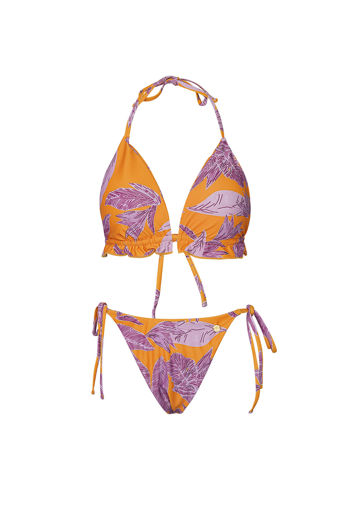 Bikini hojas estampado - naranja/morado S Imagen6