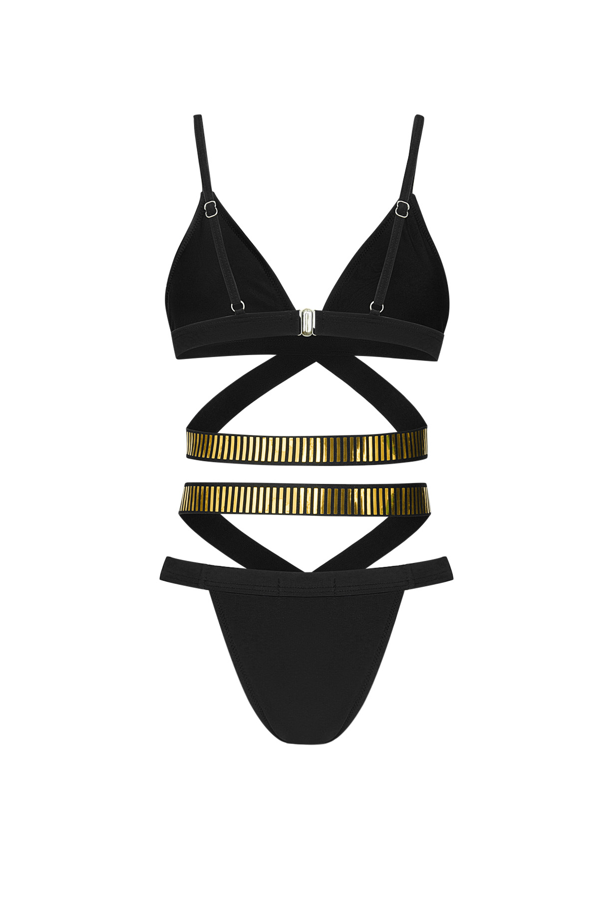Bikini fiesta dorado - negro S Imagen3