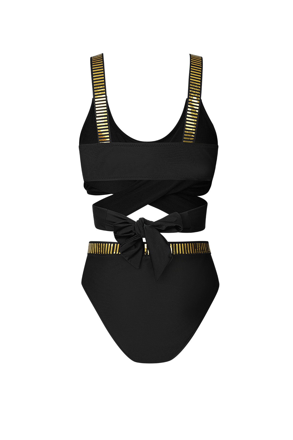Bikini botones detalles dorados - negro S h5 Imagen3