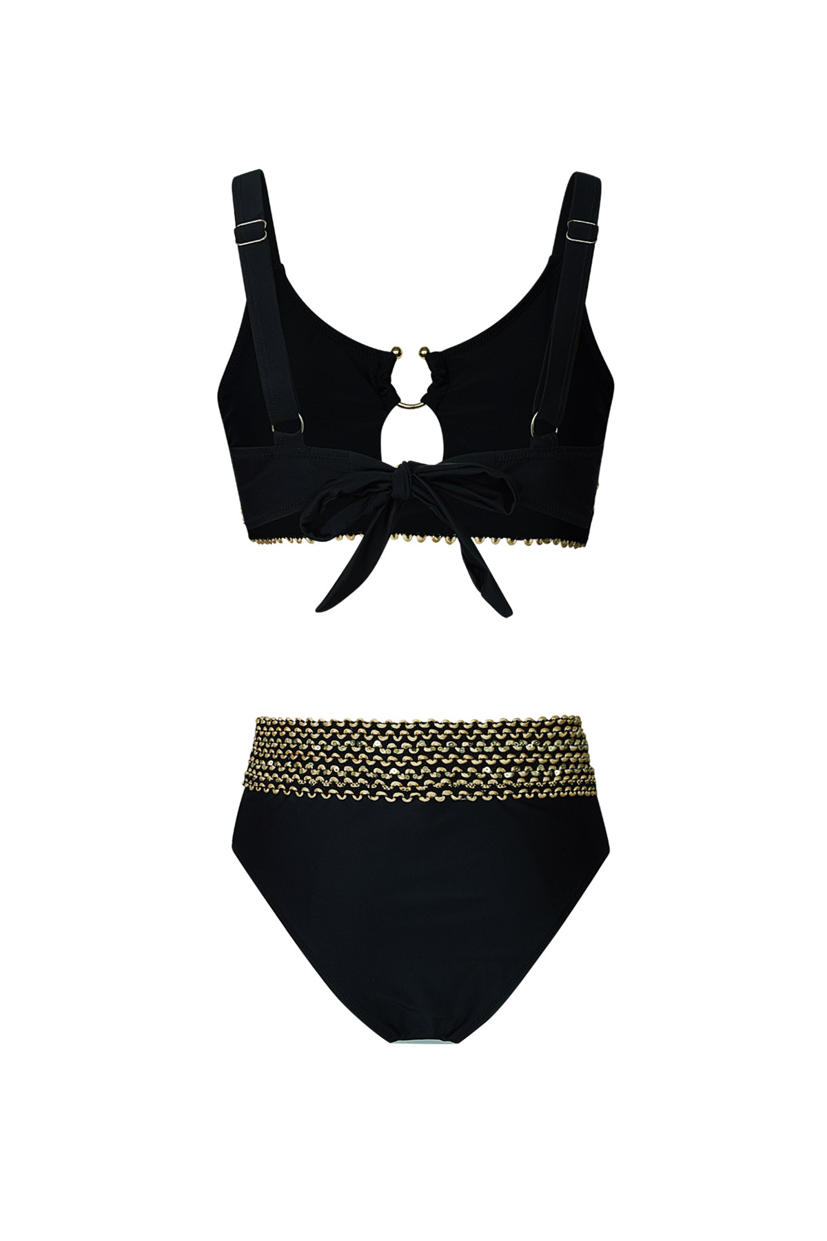 Bikini pespunte dorado - negro S Imagen4