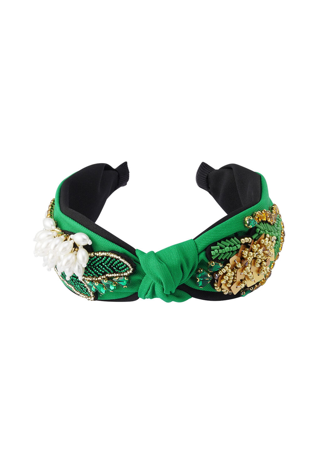 Diadema nudo y abalorios - Poliéster verde h5Imagen5