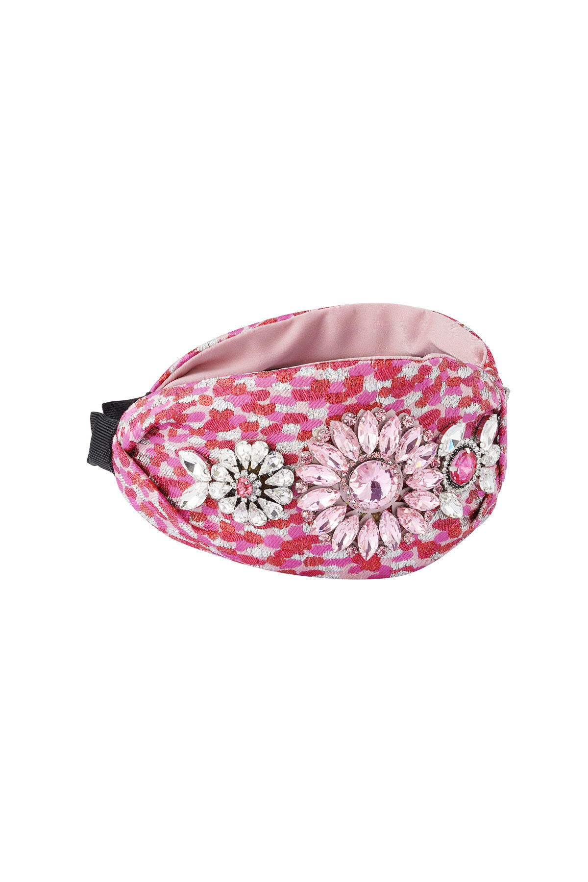 Kafa bandı baskısı ve boncuklar - pembe Polyester Resim3