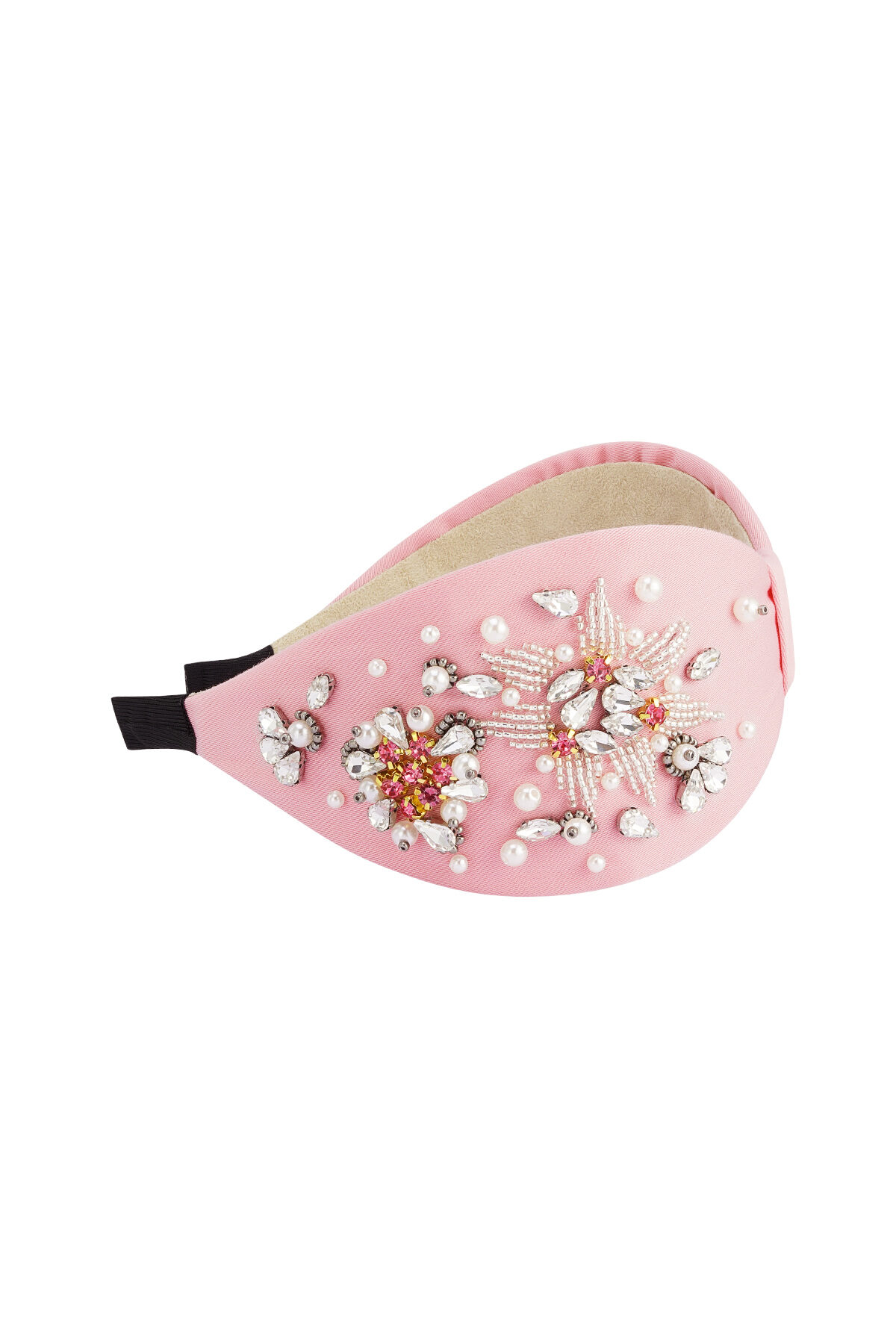 Diadema Perlas Piedras Rosa - Poliéster h5 Imagen3
