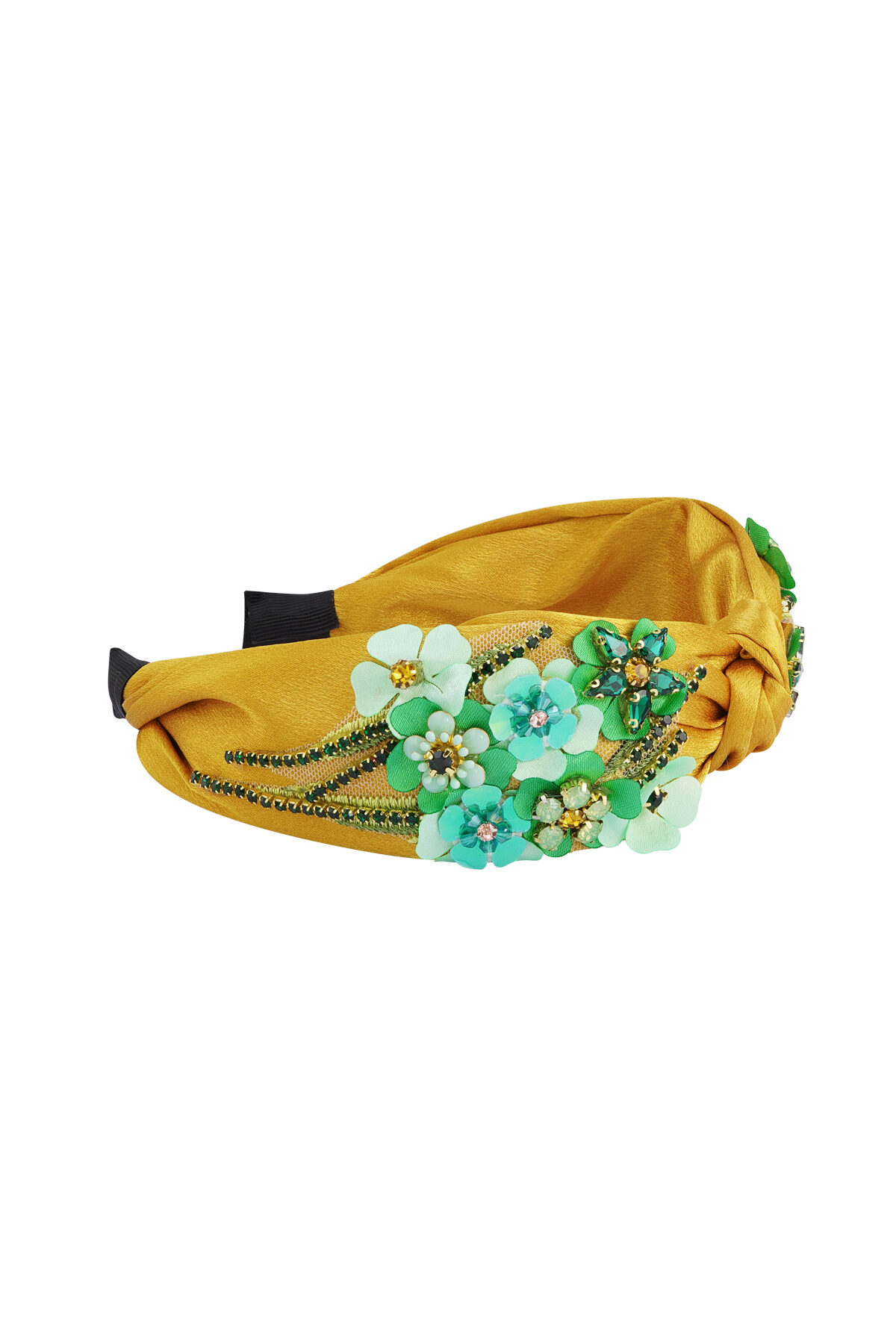 Bandeau Couleur or Grandes Fleurs Colorées - Polyester h5 Image6