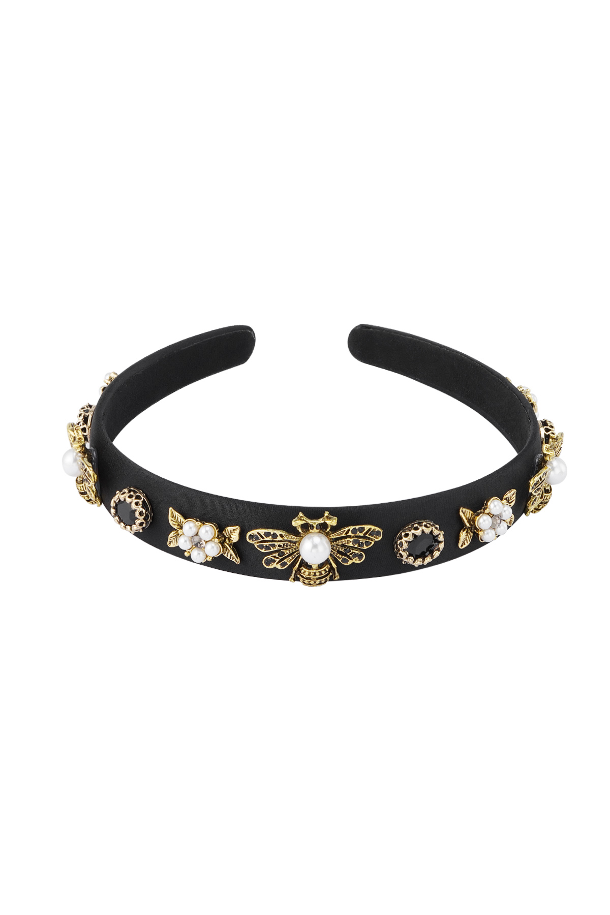 Diadema Fina con Charms - Plástico Negro h5 Imagen3