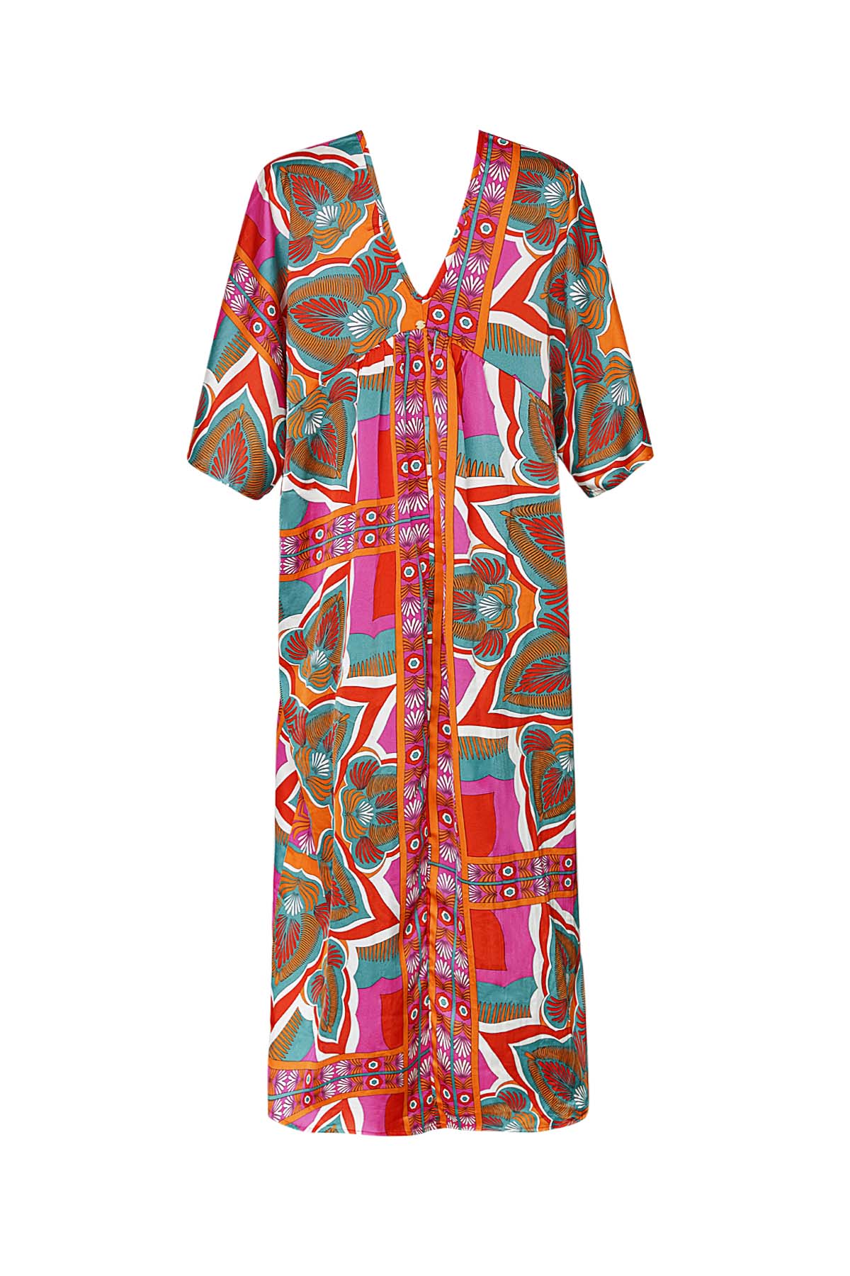 Maxi vestido estampado feliz - naranja/rojo h5 Imagen10