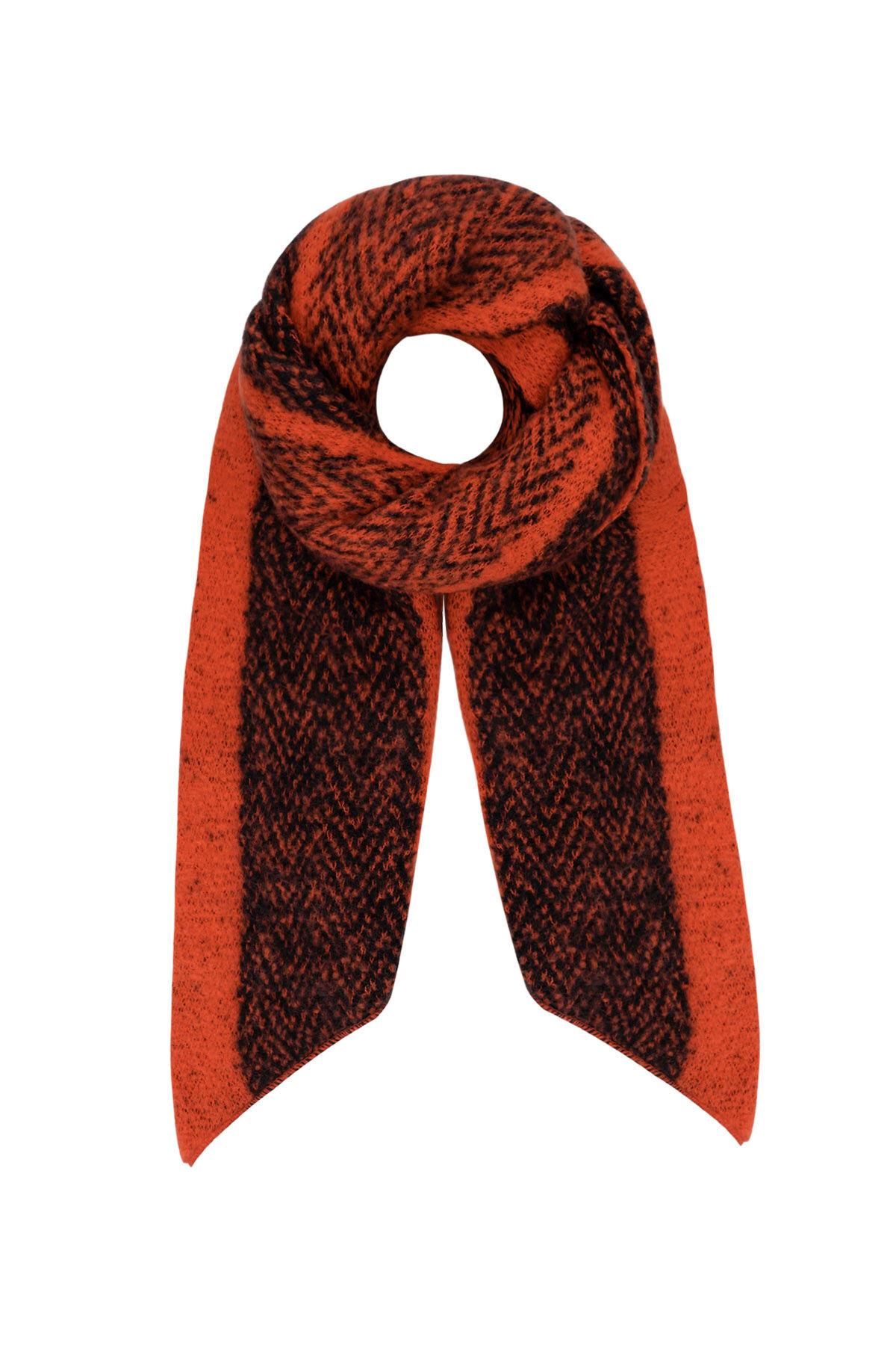 Sciarpa stampa zigzag multi - arancione h5 