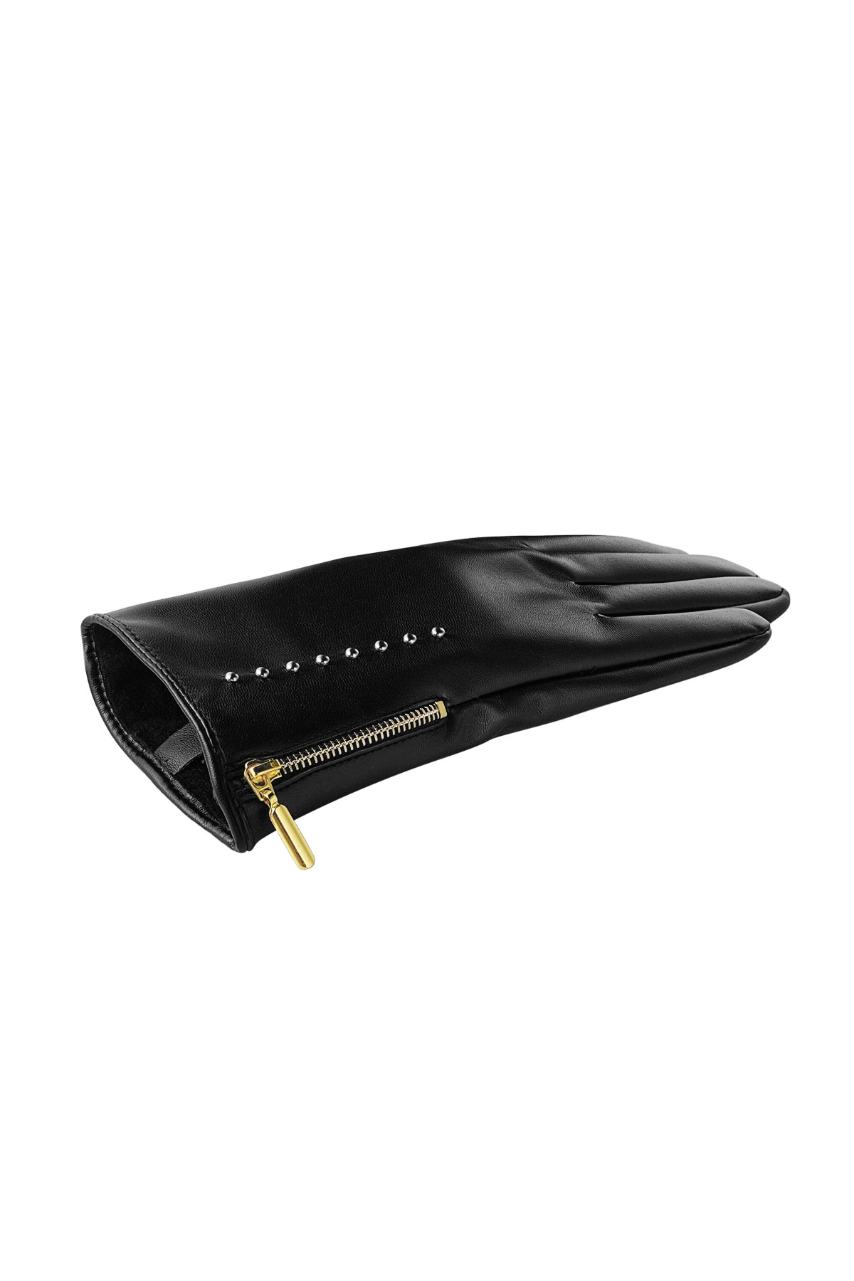 PU gloves with studs and zipper h5 Picture6