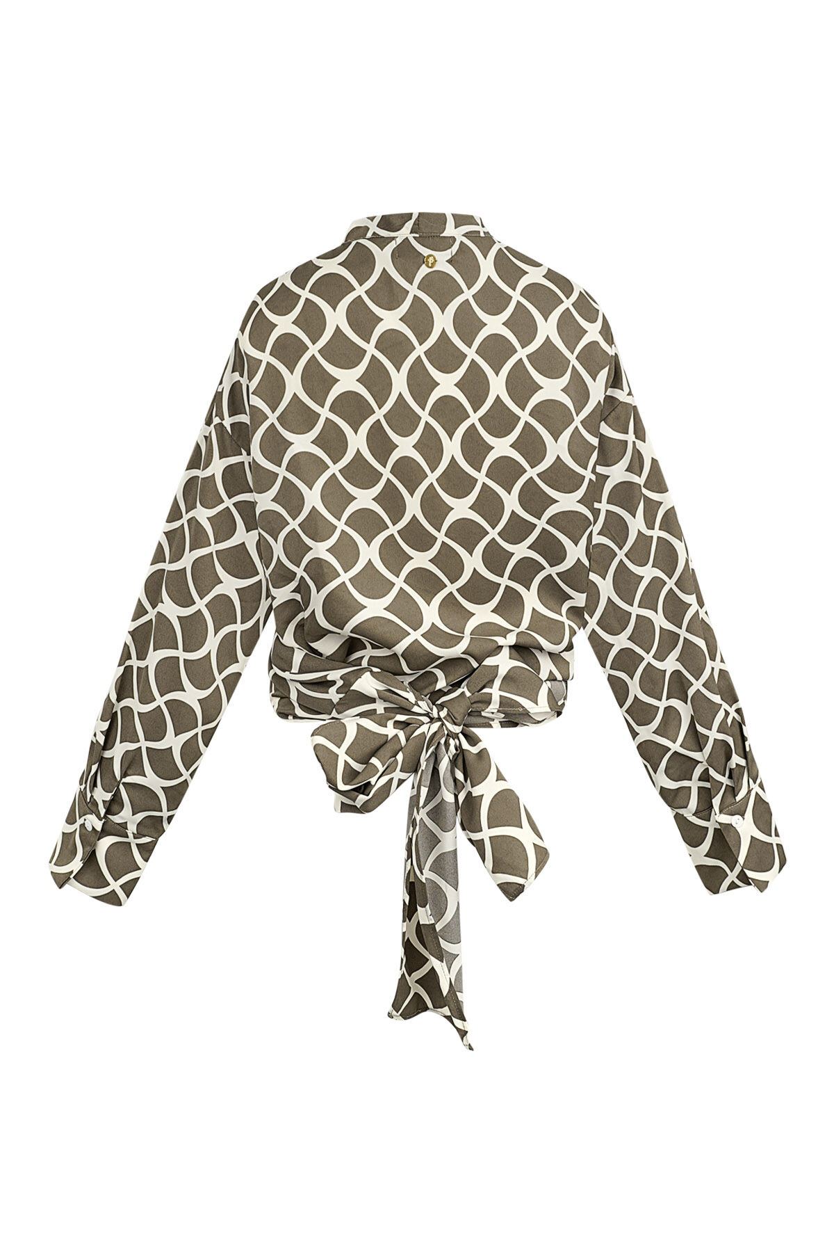 Polyester Damen Langarm-Oberteil Wrap-Stil Geometrisches Muster h5Bild9