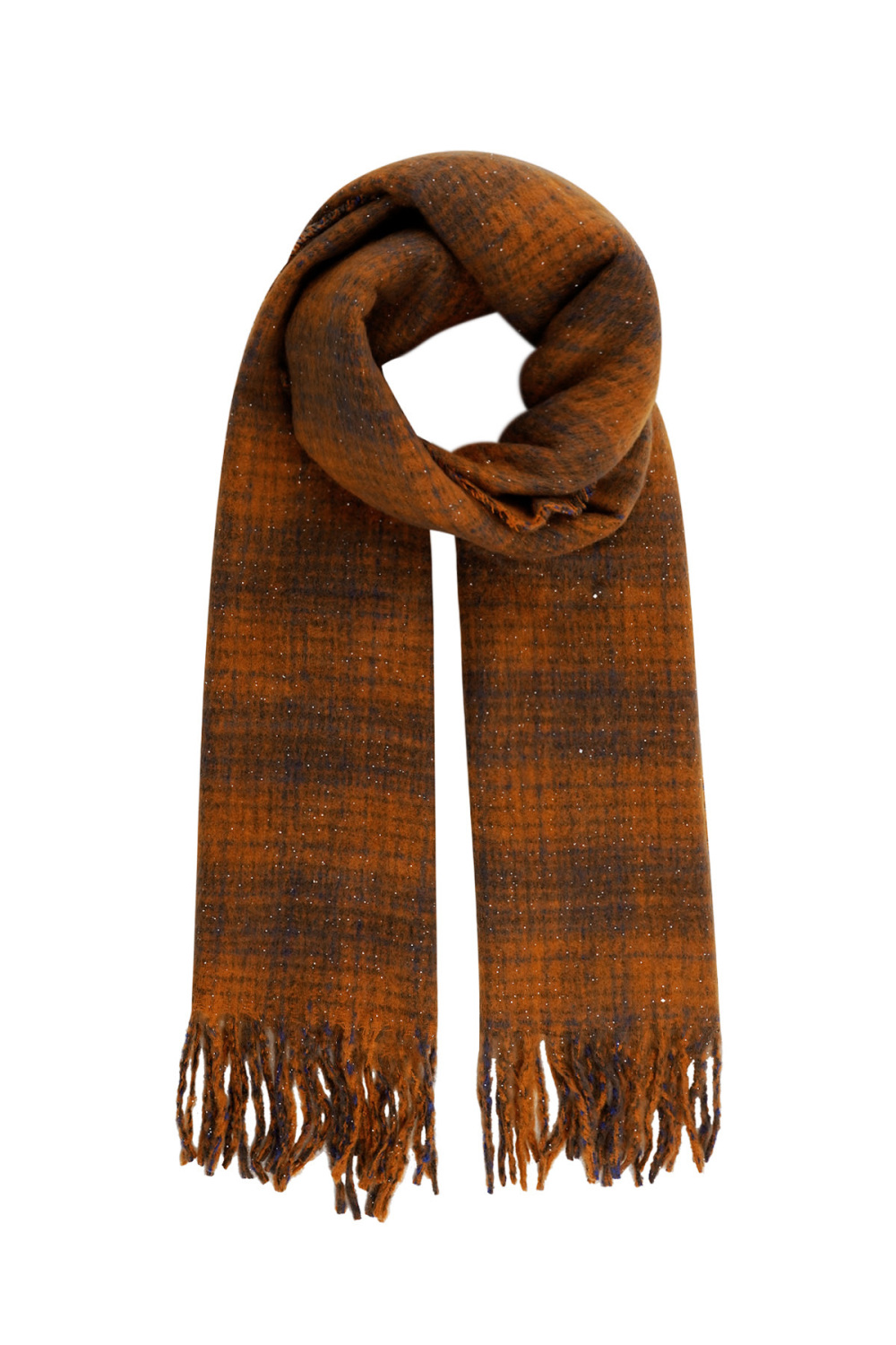 Checked Warm Winter Scarf - Green Purple 
