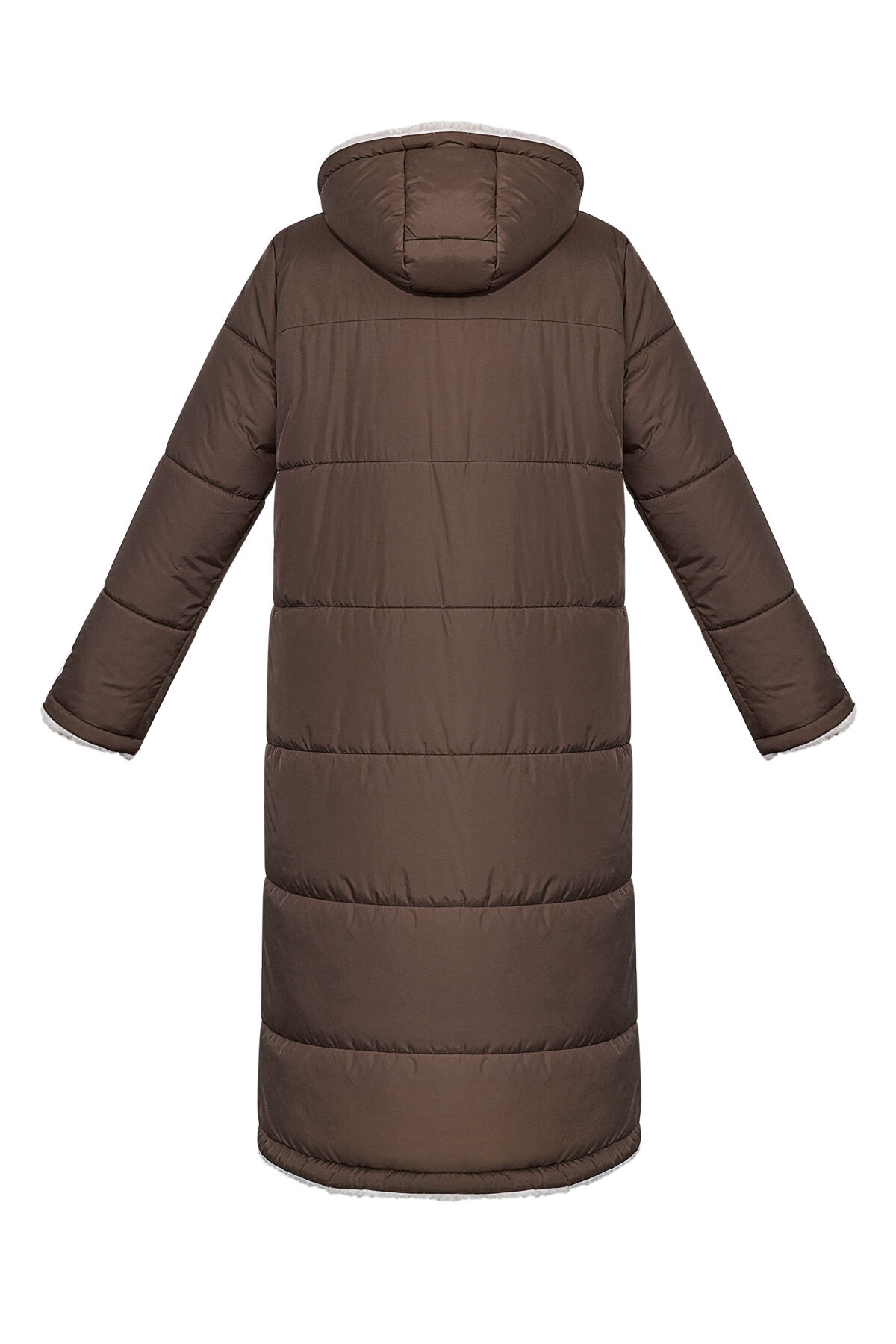 Manteau d'hiver long pour femme avec doublure en fausse fourrure et capuche amovible h5 Image7