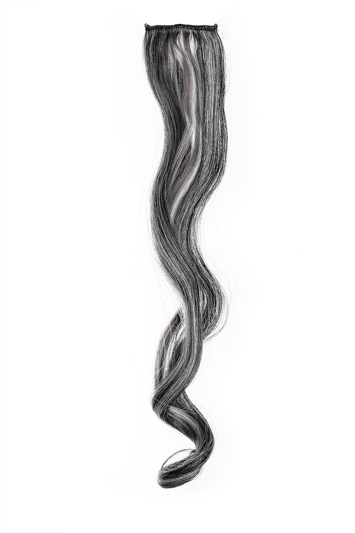 Single Clip In Wavy - Zwart / Wit 